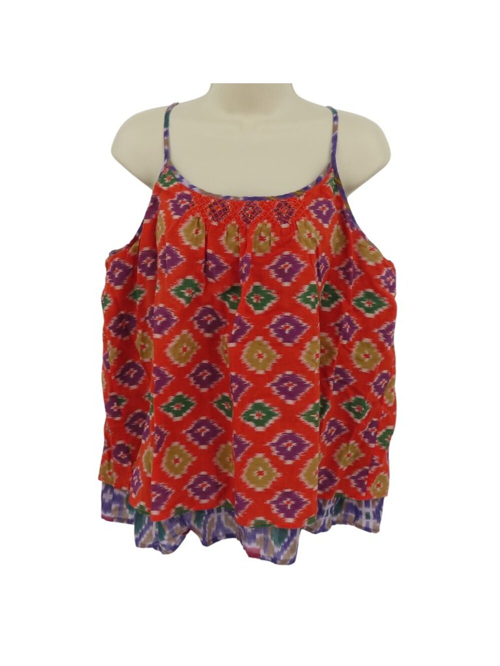 Ralph Lauren Denim & Supply Women Large Orange Purple Southwestern Tank Shirt